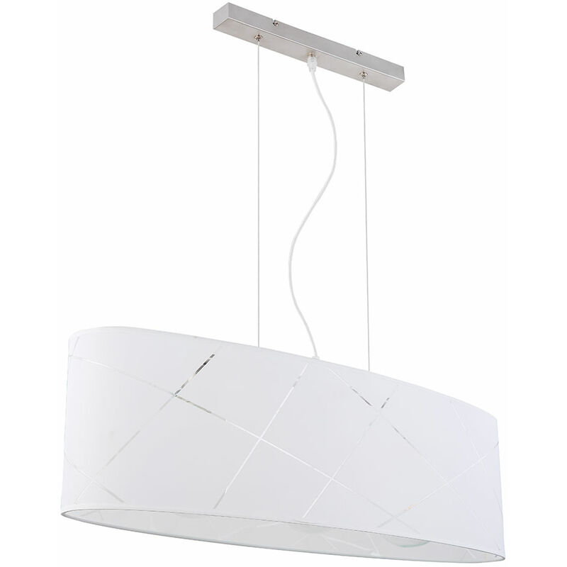 Image of Etc-shop - Lampada per sala da pranzo lampada a sospensione lampada a sospensione lampada da soffitto ovale in tessuto E27 3 fiamme, paralume in
