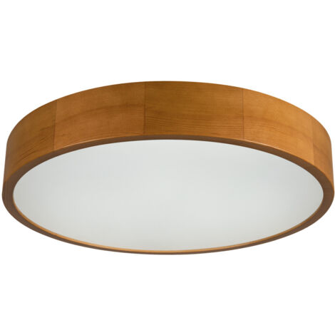Soffitto rotondo legno-vetro – design moderno – Ø475mm – oro quercia