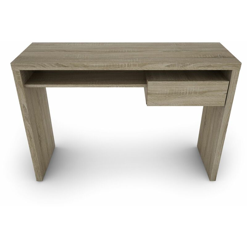Bo Living - Somona Oak and White Sofi Desk with drawer, W110xD35cmxH76 cm - Sonoma Oak