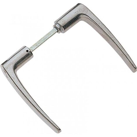 Sofoc – Poignée de porte double en aluminium poli – Béquille extérieure – Saillie 46mm – Carré 6mm pour portes sans applique