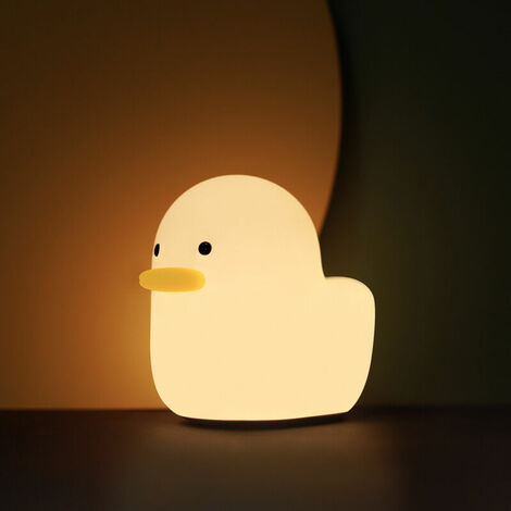 Soft and Bright Duck Light - Cute Animal Night Light for Babies, Toddlers, Kids, Women - Silicone Night Light - USB Rechargeable, Touch Control, Timer Setting, Portable