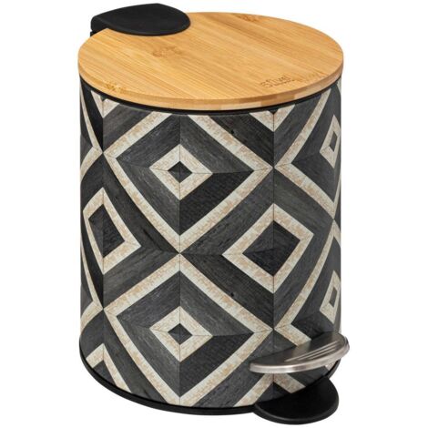 Soft close mülleimer 3l schwarz und beige canvas - 5five