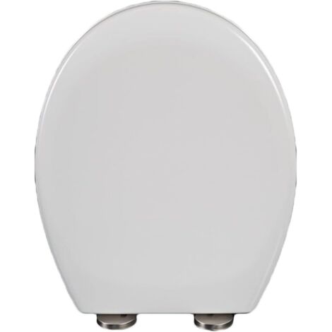 Soft-close O-shaped toilet seat with lid, thick PP, quick removal, adjustable hinge - White