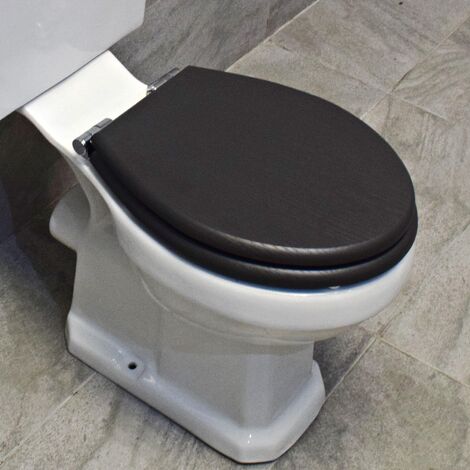 Soft Close Toilet Seat Derby Solid MDF Light Grey or Dark Grey, Dark Grey