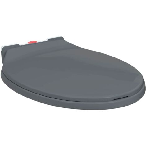 Soft-Close Toilet Seat Quick Release Grey Oval vidaXL