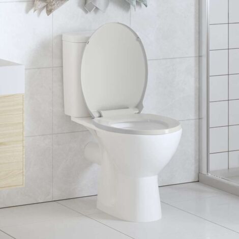Soft-close Toilet Seat White Oval vidaXL