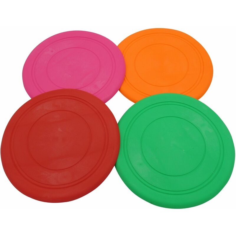Soft Dog Frisbee Flying Disc (Puppy Toy Throwing Fetch Red Pink Green Orange)