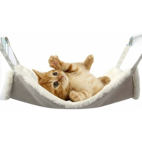 Soft Hamac Lit Matelas de Cage pour Chat Couverture Lit Suspendue Comfortable Sleeping Mat Matelas de Cage IE145 (L (58x48cm), White)