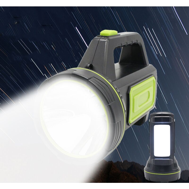 Soft Light Taschenlampe LED Starkes Licht Outdoor Taschenlampe Tragbare Super Helle Wiederaufladbare Suchlampe （Grün