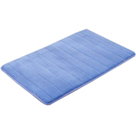 Soft Memory Foam Bath Mat – Non-Slip and Absorbent Rubber Bathroom Mat for Kitchen and Bathroom, 50 x 80 cm, Blue