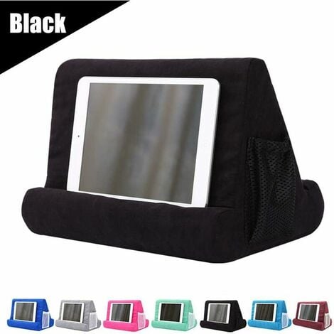 Soft Pillow Tablet Pillow Stand for Ipad Stand Mult-Angle Tablet Phone Holder Lap Stand Mobile Phone Holder (Black)