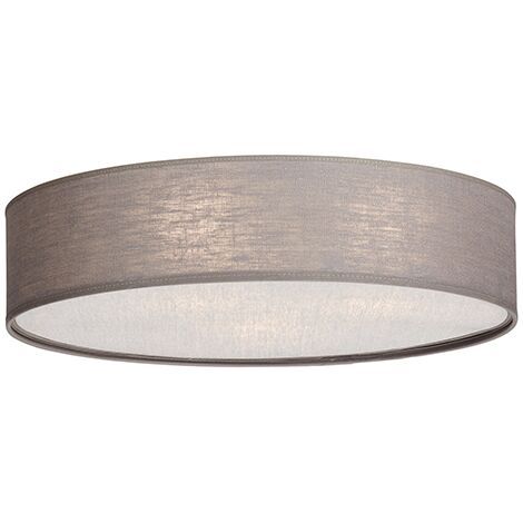 Soft Plafonnier Cylindrique 60cm Lin Gris 3x E27