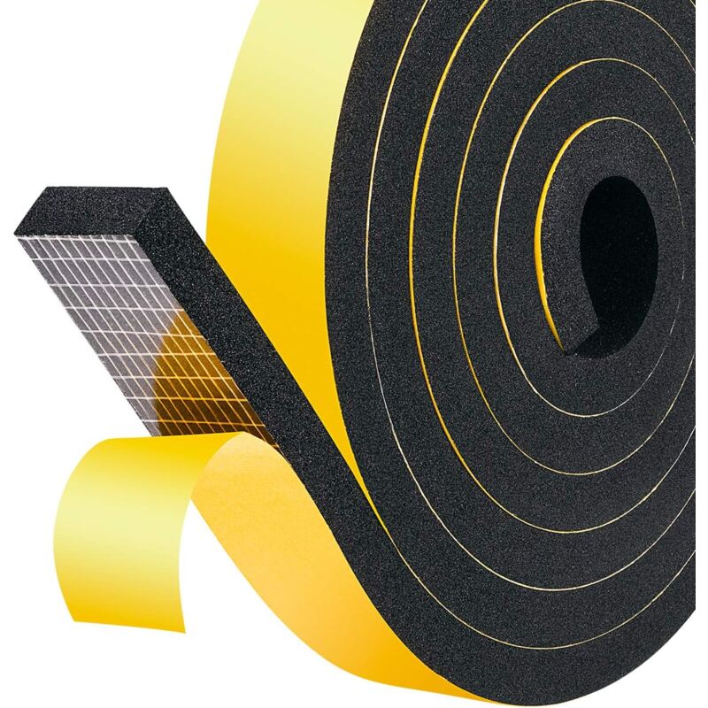 Ahlsen - Soft Rubber Sealing Strip Self Adhesive Soundproofing Tape 25mm x 10mm x 2m for Door Window Air Conditioner Weather Stripping Soundproofing