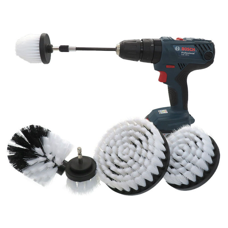 Start - Soft White Drill Brush Accessory Kit - kit de détails d'intérieur de voiture, brosse de forage électrique universelle avec accessoires