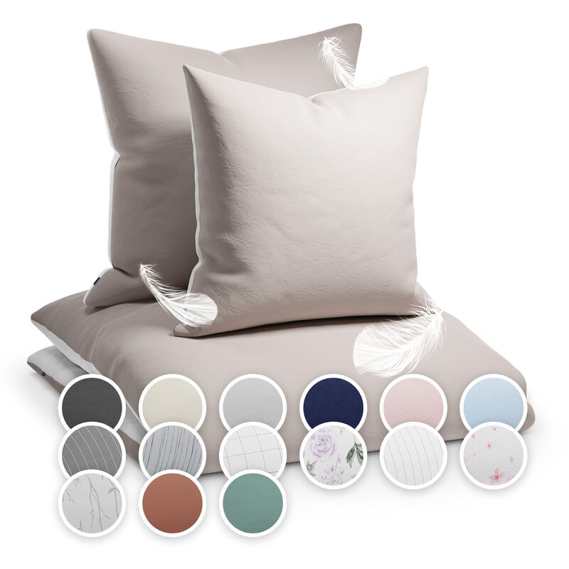 

Soft Wonder-Edition Ropa de cama 155x200 cm Gris pardo/Blanco