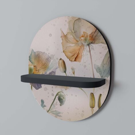 SOFTEN POPPY Mensola ovale nera