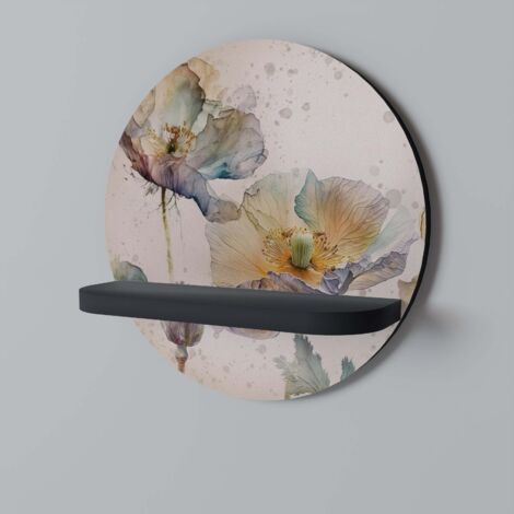 SOFTEN POPPY Rundes Regal Schwarz