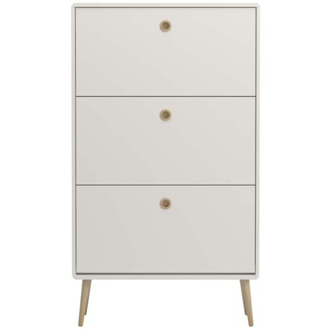 Softline Schuhschrank 3 Klaptüren Weiß.