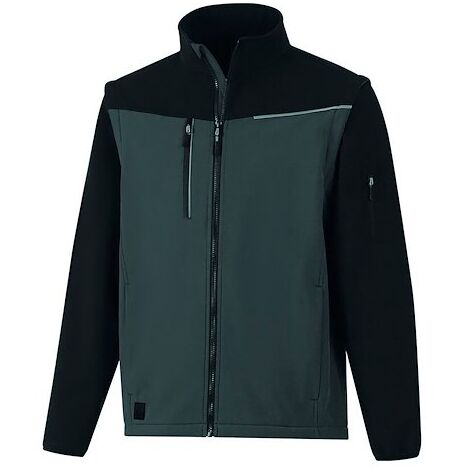 Softshell 2 en 1 Soccia, veste coupe-vent manches amovibles, gris - taille XL