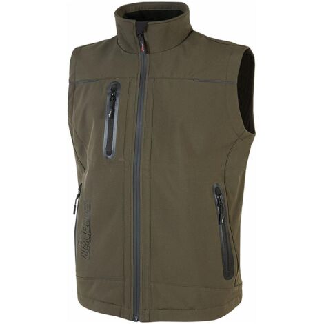 Softshell-Arbeitsweste ohne Ã„rmel UNIVERSE DunkelgrÃ¼n 3XL