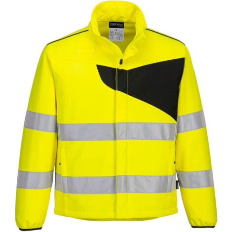 Softshell de alta visibilidad PW2 (2 capas) - Resistente y moderno / Amarillo Negro / L