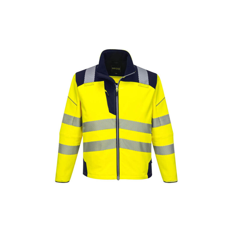 Portwest - Chaqueta Softshell de a.v PW3 colores en contraste, bandas termosoldadas T402 xxl Amarillo/Marino