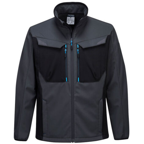 Softshell de trabajo bicolor mangas precurvadas, protección de barbilla WX3 T750 4XL Gris metálico