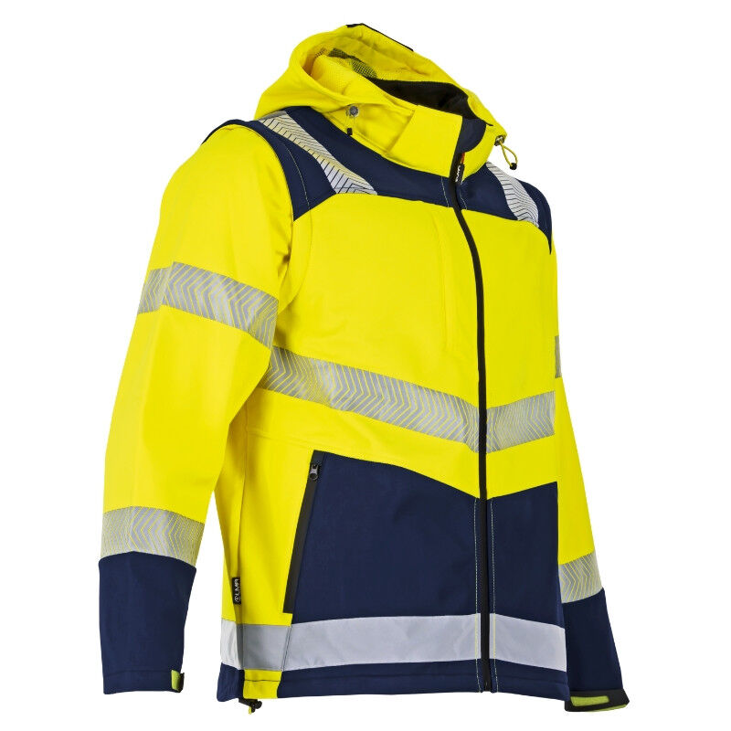 Veste softshell authentic hv Viseur LMA 2227 - Jaune Fluo/Marine - 2XL