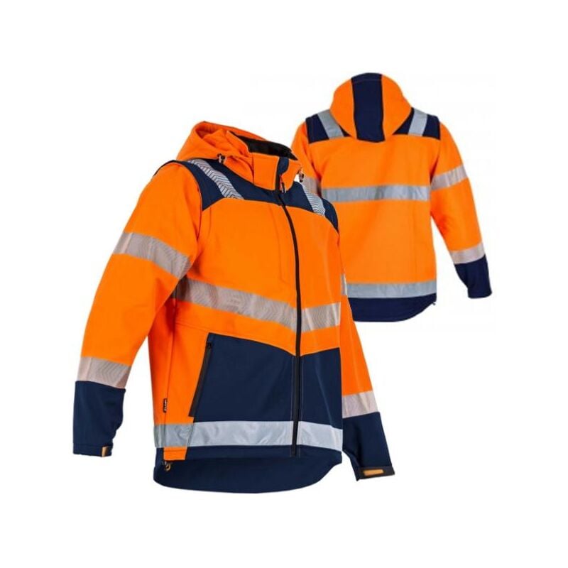 Veste haute-visibilité Cible - Softshell 3 couches - Orange/Marine - T2 s LMA 2266 T2