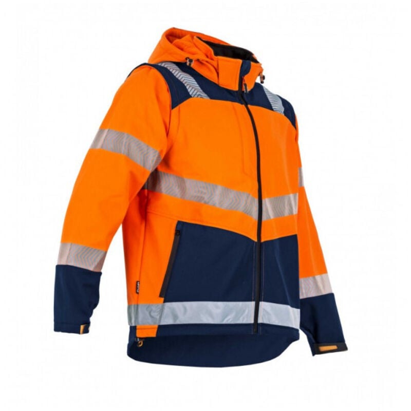 Veste de travail Softshell authentic hv cible - marine/orange fluo 3XL - 7