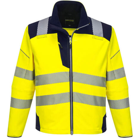 Softshell Haute-Visibilité PW3 couleur : Jaune/Marine taille 4XL - PORTWEST