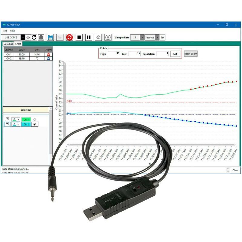 Image of Extech - Software 407001-PRO 407001-PRO Software per dispositivi di misurazione di 1 pz.