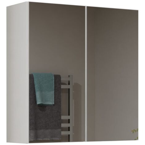 HUCOCO SOFYA - Armadio a muro a 2 ante con specchio - Mobile da bagno con specchio - Dimensioni 60x22x60 cm - Contenitore da bagno