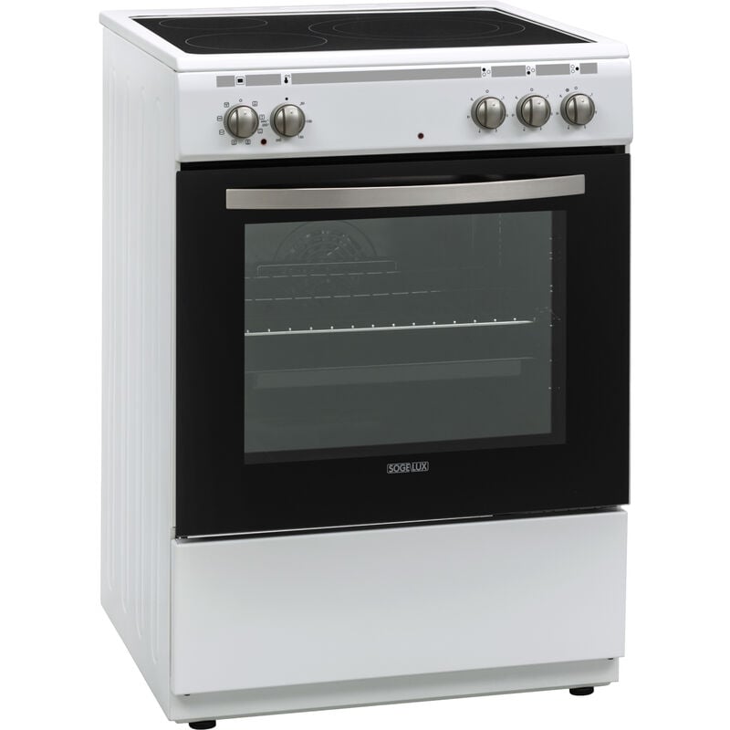 SOGELUX Cuisinière électrique vitrocéramique CV6619 60x60 multifonction blanche