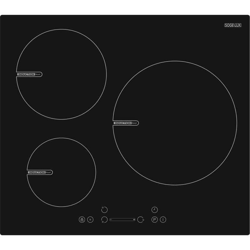 Sogelux - Table de cuisson 3 foyers induction PSI396N noire