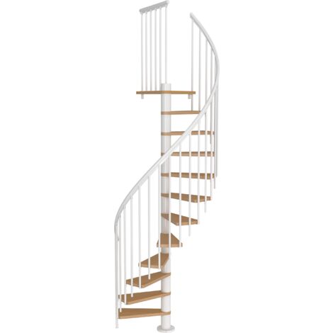 Escalier en colimaçon CALGARY Ø120 – Rampe classique 3 – Blanc RAL 9016 – Charge maximale 620 kg – Installation facile – Sogem
