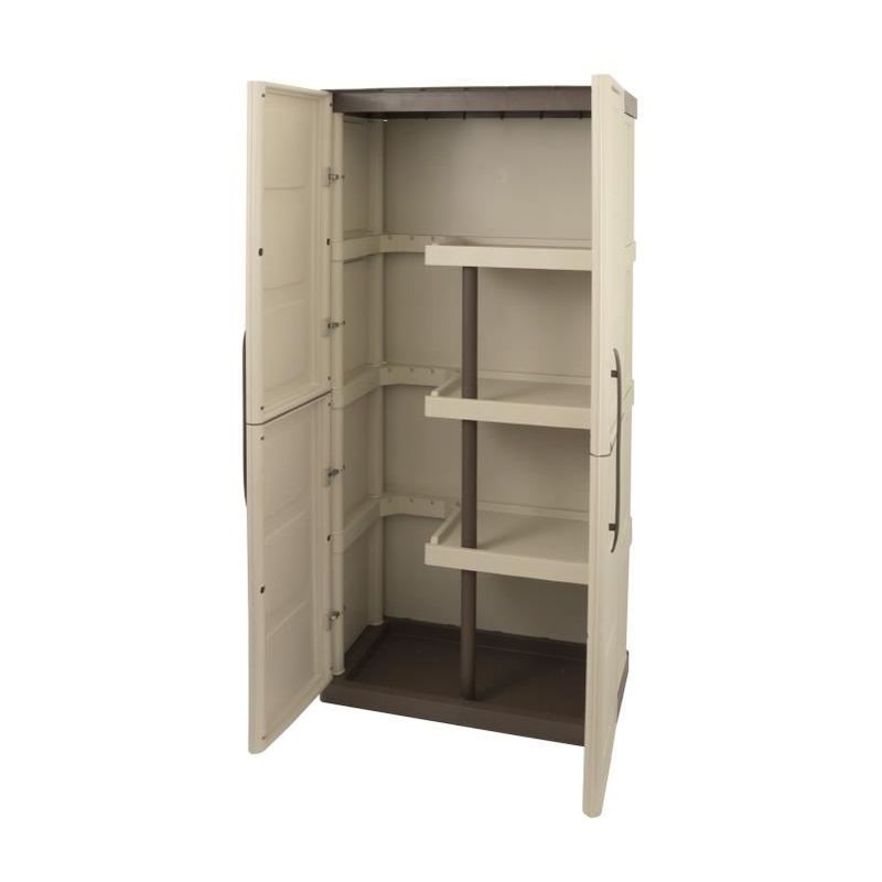 Sogenex Armoire De Rangement Haute En Resine 3 Tablettes Avec Porte Balai Armoire 70p