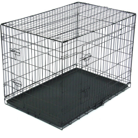 Soges 110CM Pet Kennel Chat Chien Pliant Caisse En Acier Animal Playpen Fil Métal