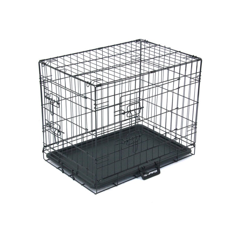 Soges - 63.5CM Pet Kennel Chat Chien Pliant Caisse En Acier Animal Playpen Fil Métal