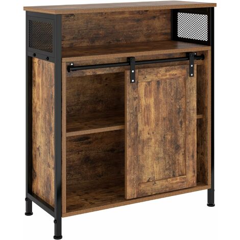 Soges – Buffet de rangement avec portes coulissantes – Design vintage en panneaux de particules – Dimensions 27,5'L x 31,4'H – Pour cuisine et salon