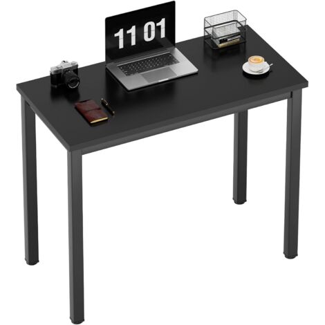 Soges – Bureau informatique 80x40cm – Bois de particules E1 – Structure métallique blanche – Hauteur 75cm – Pieds ajustables antidérapants
