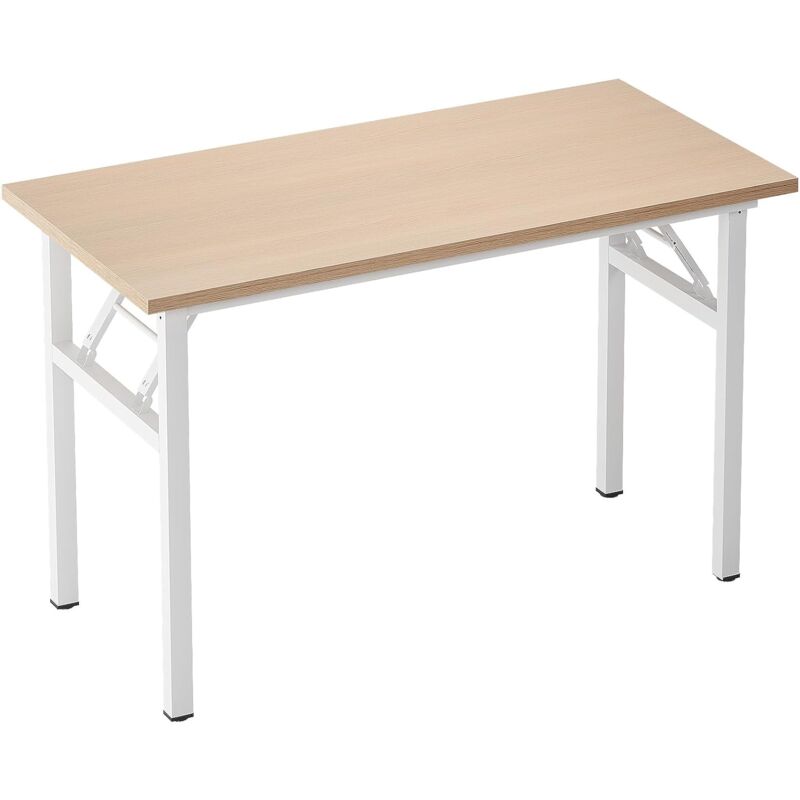 Soges - Petite Table Pliante、Bureau d'angle pour Bureau à Domicile,120x60x75cm,Pink Oak