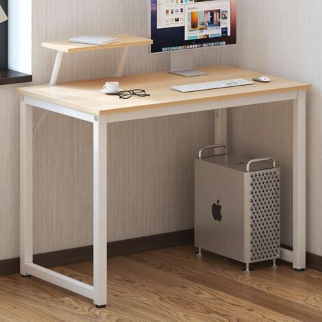 Soges Bureau Ordinateur 100x50cm，Meuble de Bureau pour Ordinateur pour Salle à Manger, Salon, Cuisine,Érable