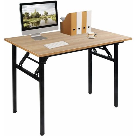 soges Bureau d¡¯Ordinateur Informatique Pliante Table d¡¯¨tude/¨¤ dner Pliable pour Maison/Bureau,Burlywood