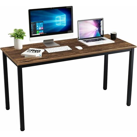 soges Bureau d'ordinateur simple, table d'écriture, bureau à domicile, table de réunion 140 x 60 x 75 cm, bureau industriel pour étude, salle de réunion, salon