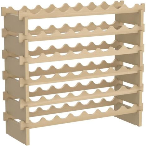 Soges – Casier à vin 6 étagères – 48 bouteilles – Bois durable – Dimensions 90x30x81 cm – Design modulable pour cave et salon