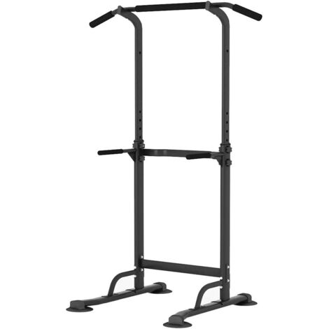 Soges – Chaise romaine multifonction pour abdominaux – Barre de traction réglable en hauteur – Acier robuste – Station de dips pour fitness à domicile