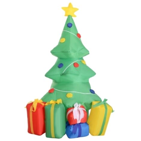 SOGES Decoración navideña inflable con luces LED, regalos, 150 cm, impermeable, para fiestas navideñas