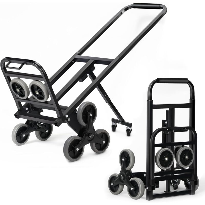 Diable Pliable Chariot de Transport Chariots de Manutention en Aluminium Chariot à Bagages Pliable,Charge Max. 150Kg,Noir - Soges