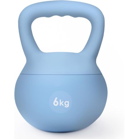 SOGES Kettlebell Soft 6kg Kettlebell professionale Kettlebell morbido silenzioso Manubrio fitness per allenamento a casa in palestra Allenamento della forza, azzurro cielo